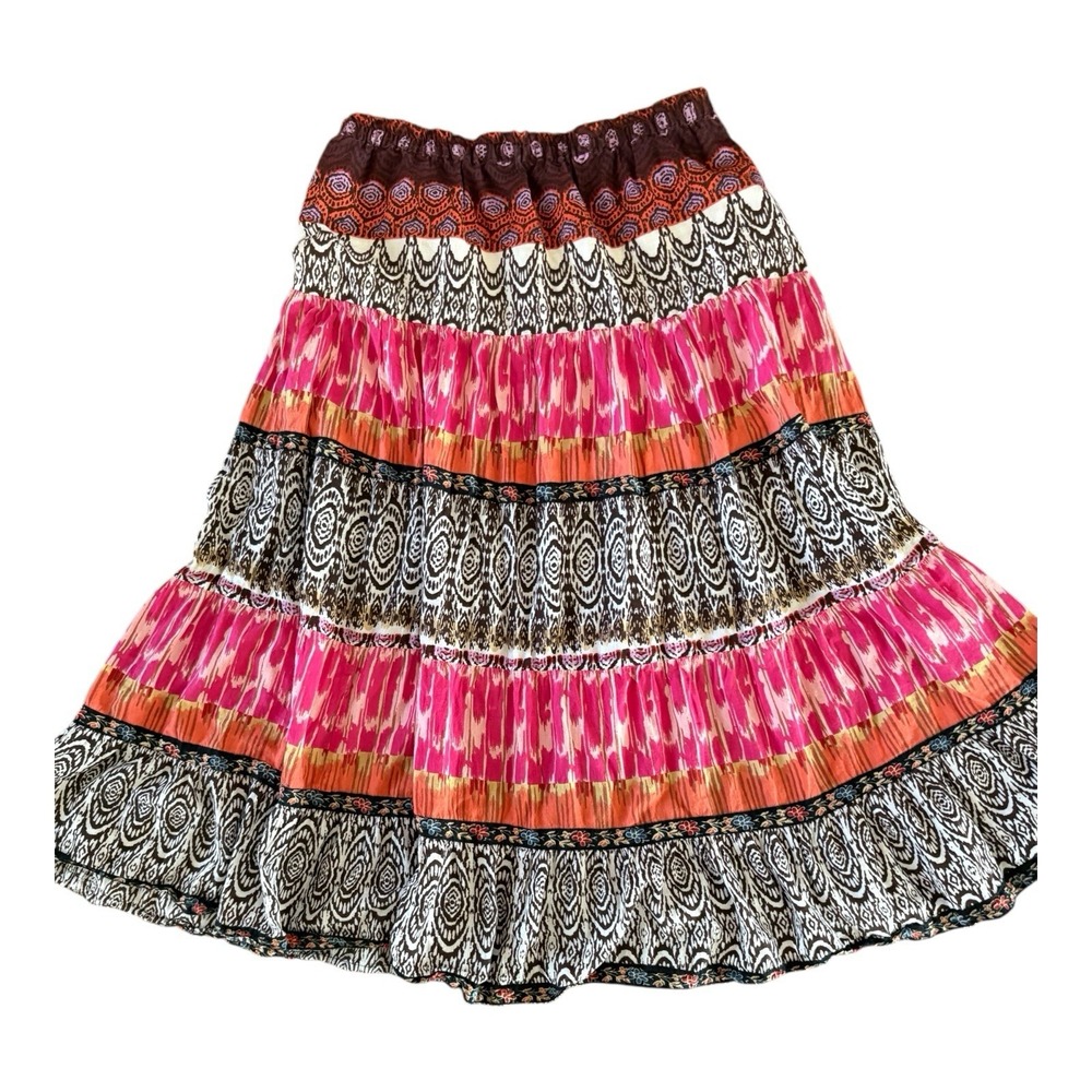Notations Peasant Maxi Skirt Women's SMALL / MEDIUM Crinkle Pull On‎ Elastic